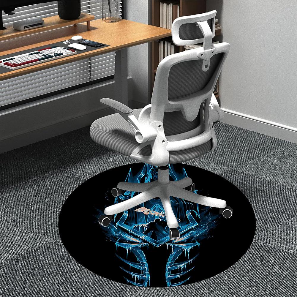 1PC Frost Knight Office Round Rug Perfect for Office Non-Slip Backing, Decorative Floor Mat yy250916012