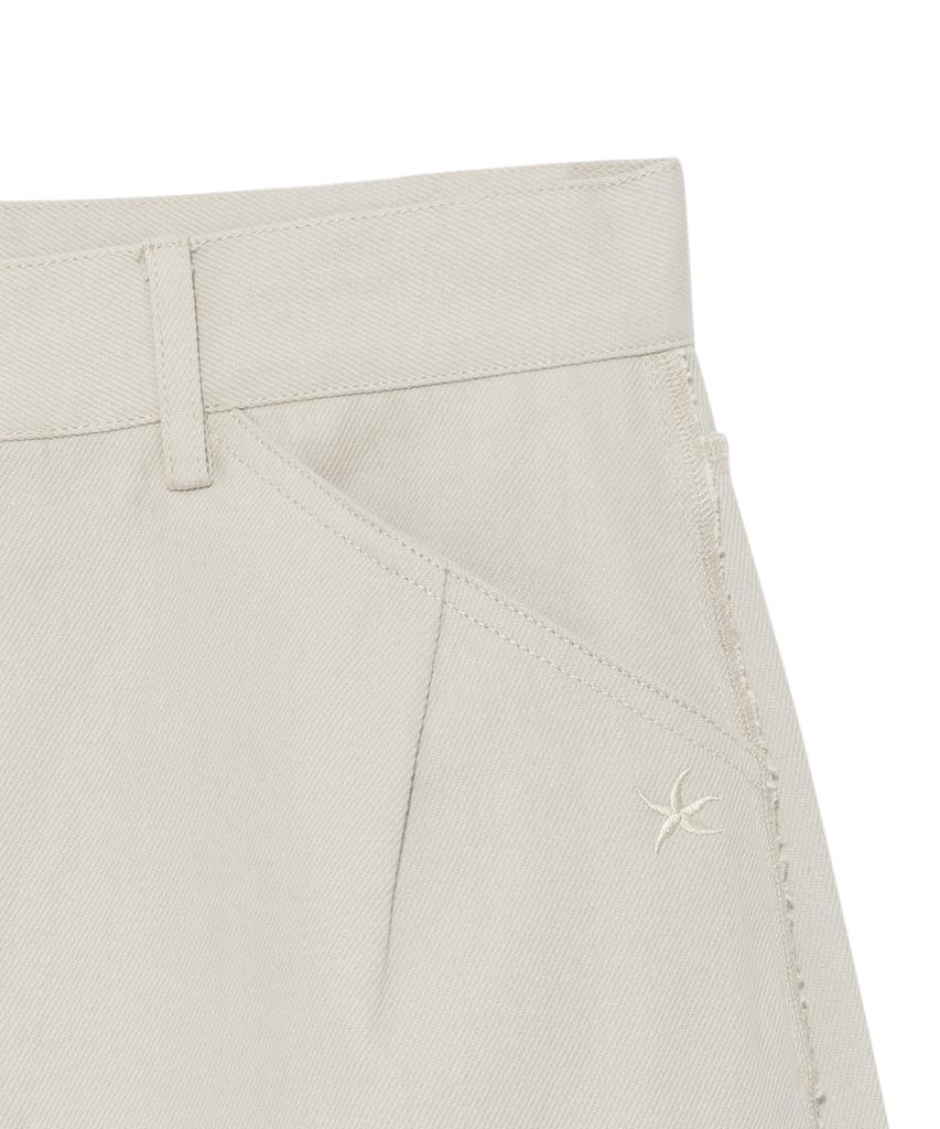 THE COLDEST MOMENT Tcm Cut Out Offset Pocket Pants (Beige)