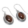 Серьги из стерлингового серебра 925 пробы с натуральным обсидианом красного дерева, 1,25 дюйма, J9I70