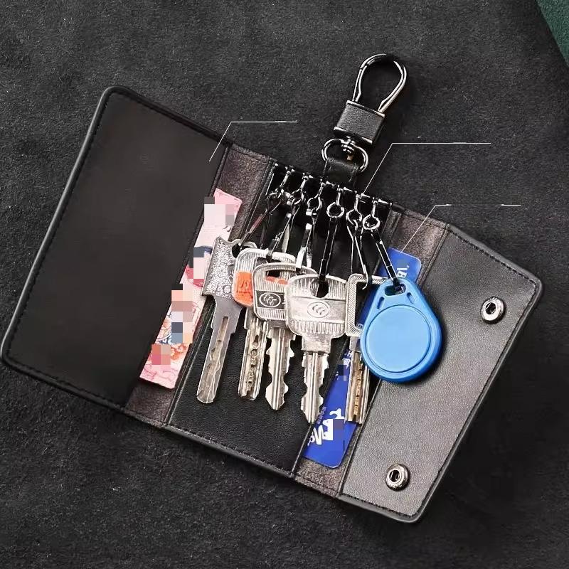 Новый кожаный брелок для ключей Мужской Женский Держатель для ключей Органайзер Чехол Большой вместимости Кошелек для ключей от машины Ключница Мини сумка для карт