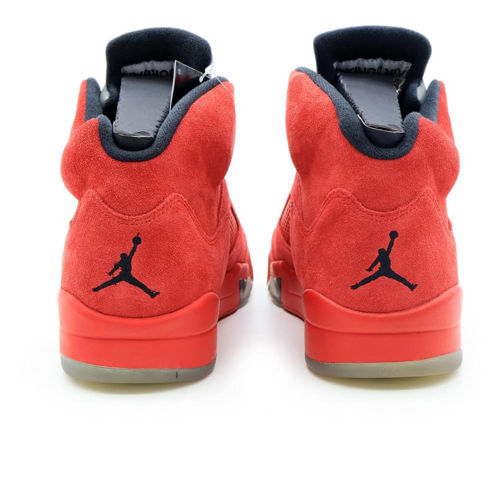 136027-602 Nike Air Jordan 5 High Retro Университетский Красный Замша Серебристый (Мужской)