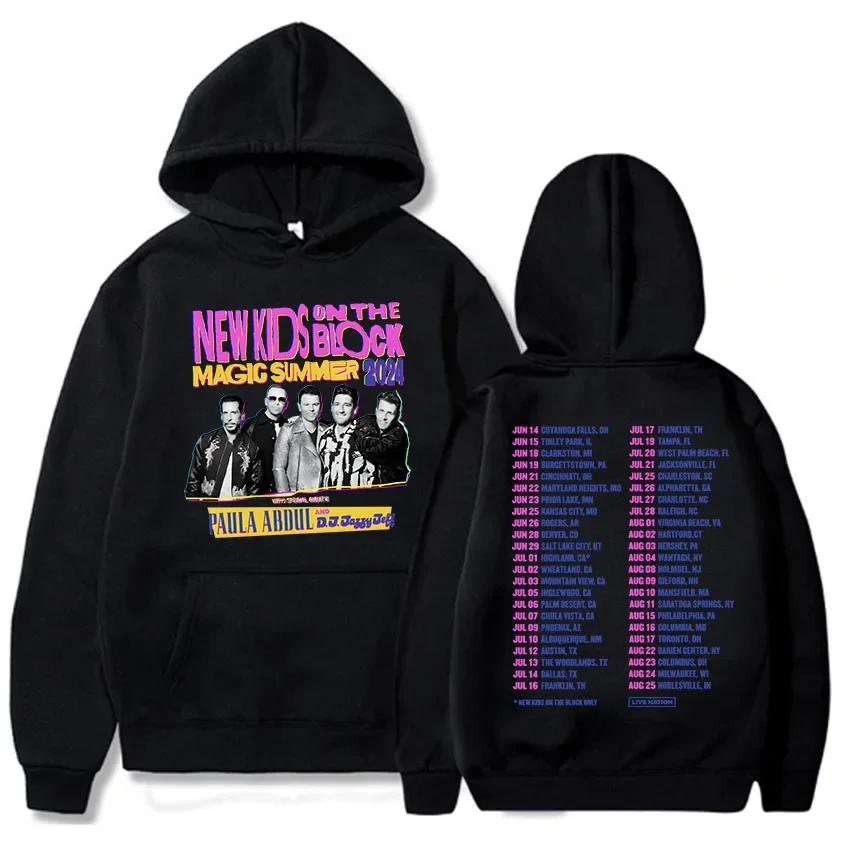 Pop Music Band NKOTB-B Pullovers The Magic Summer Tour 2024 Hoodies Roupas Femininas Long Sleeve Hooded Sweatshirt Sudaderas
