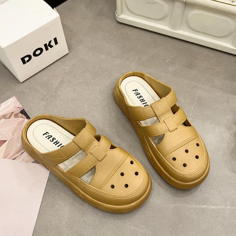 Тапочки Baotou на толстой подошве для мужчин и женщин летом, модные мягкие пляжные тапочки, домашние сандалии для пар, женская обувь