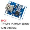 5 шт. Micro/Type-c/Mini USB 18650 TP4056, модуль зарядного устройства для литиевой батареи, зарядная плата с защитой, двойная функция, литий-ионный аккумулятор, 5 В, 1 А