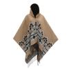 Flower Woven Split Shawl Acrylic Hat Cape Scarf Blanket Poncho