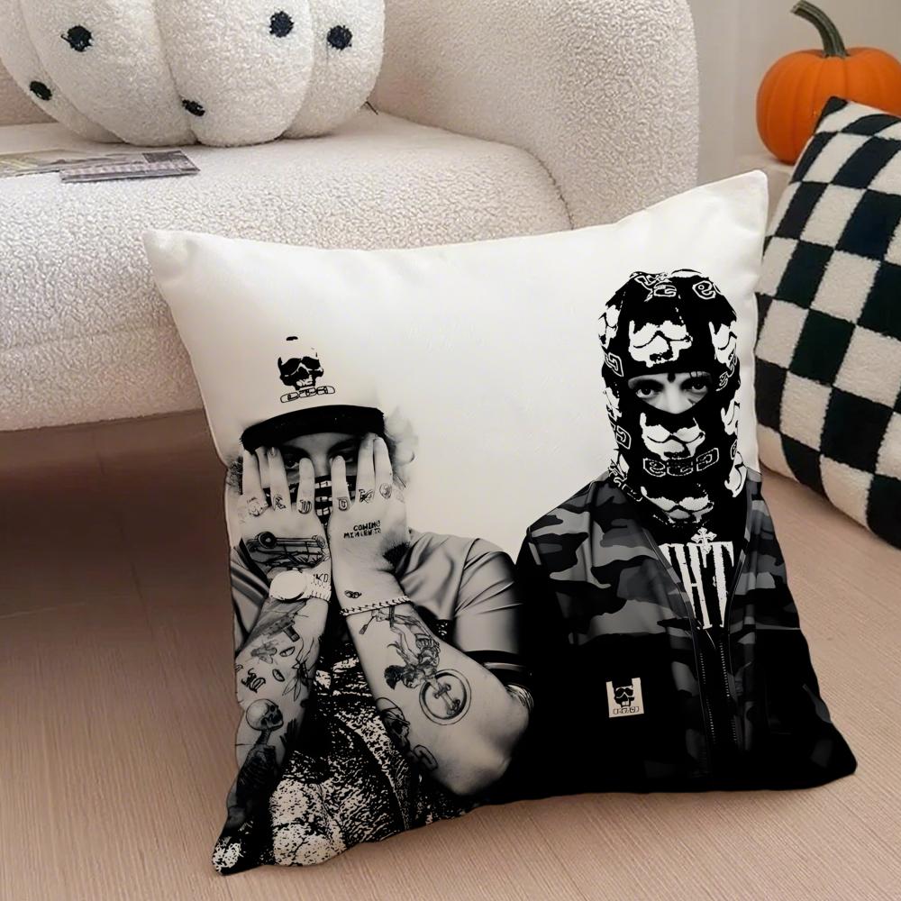 HipHop Underground SSuicideboys G59 Cushion Cover Throw Pillow Cover Hidden Button Durable Polyester Chair Cushion