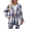 2024 New Autumn and Winter Fashion Simple Casual Hooded Plaid Shirt Loose and Comfortable Commuting Medium Length Women's Coat