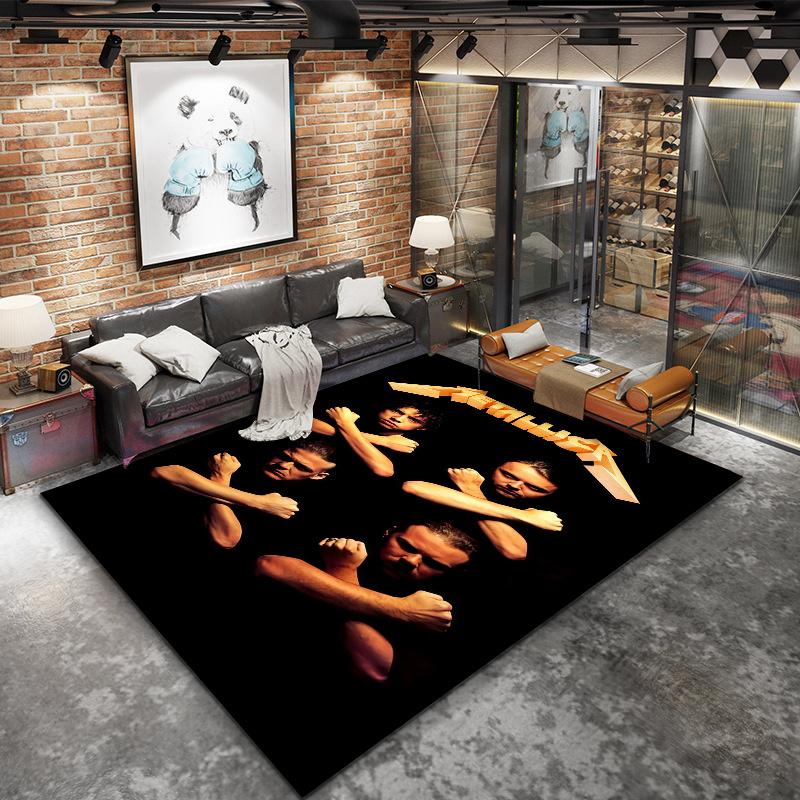 Metallica Carpet Rug for Living Room Bedroom Home Sofa Decoration,Kids play Nonslip Floor Mat