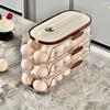 Automatic Rolling Egg Container Fridge Storage Box Food Grade BPA Free Transparent Stackable Fridge Organizer