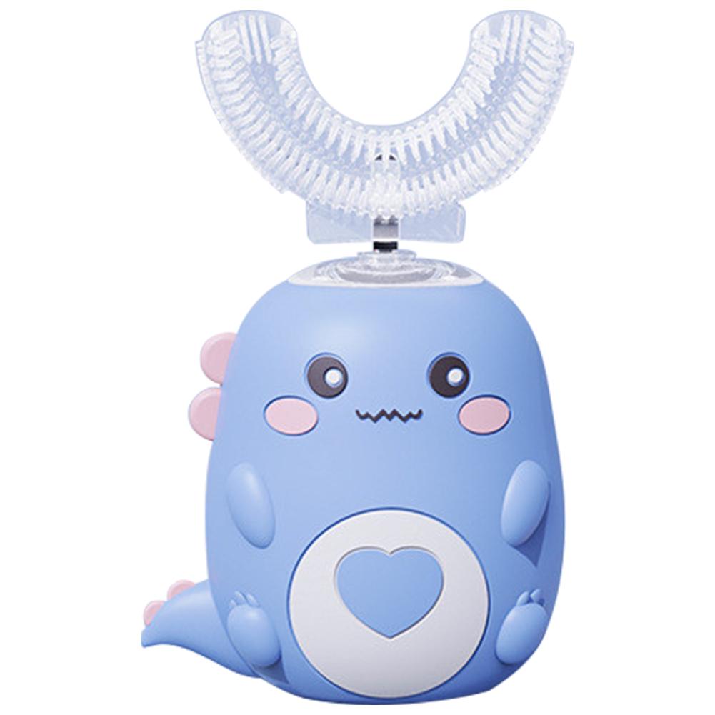Kids Sonic Toothbrush IPX7 Waterproof U-Shaped Ultrasonic Toothbrushes 3 Cleaning Modes Automatic Totthbrush Cartoon Dinosaur