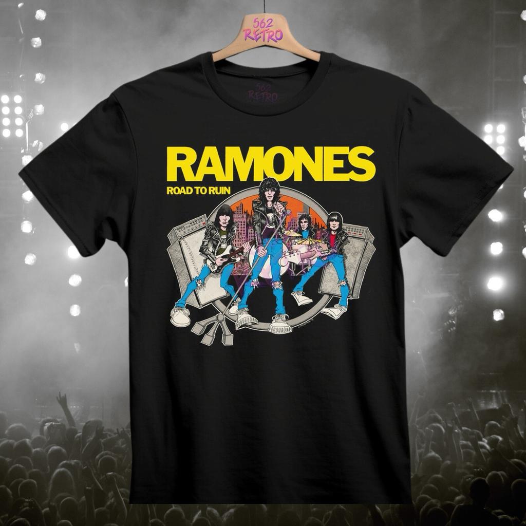 Ramones Road to Ruin Черная Унисекс Футболка Панк-Рок Группы 80-е 90-е Панк Футболки