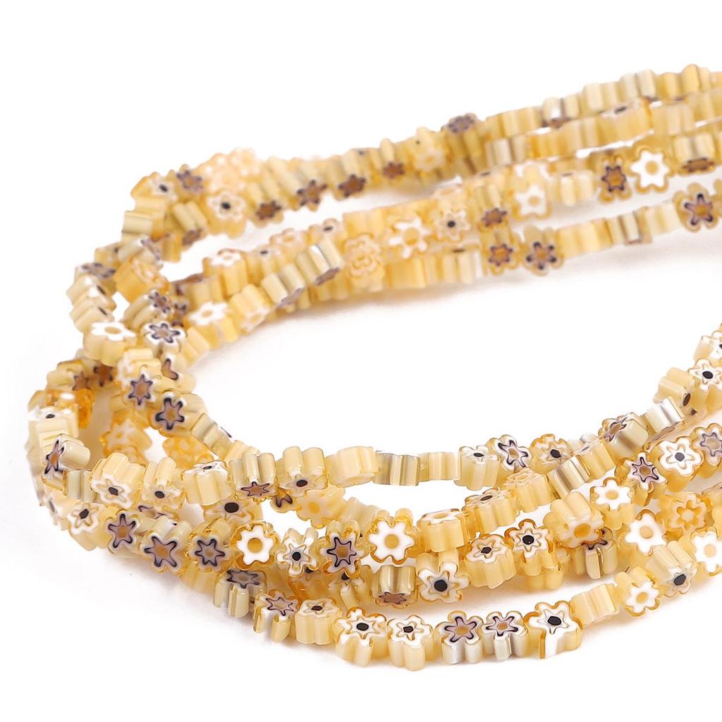 Набор из 45 бусин-цветков из стекла миллефиори для изготовления ожерелий, браслетов и серег своими руками