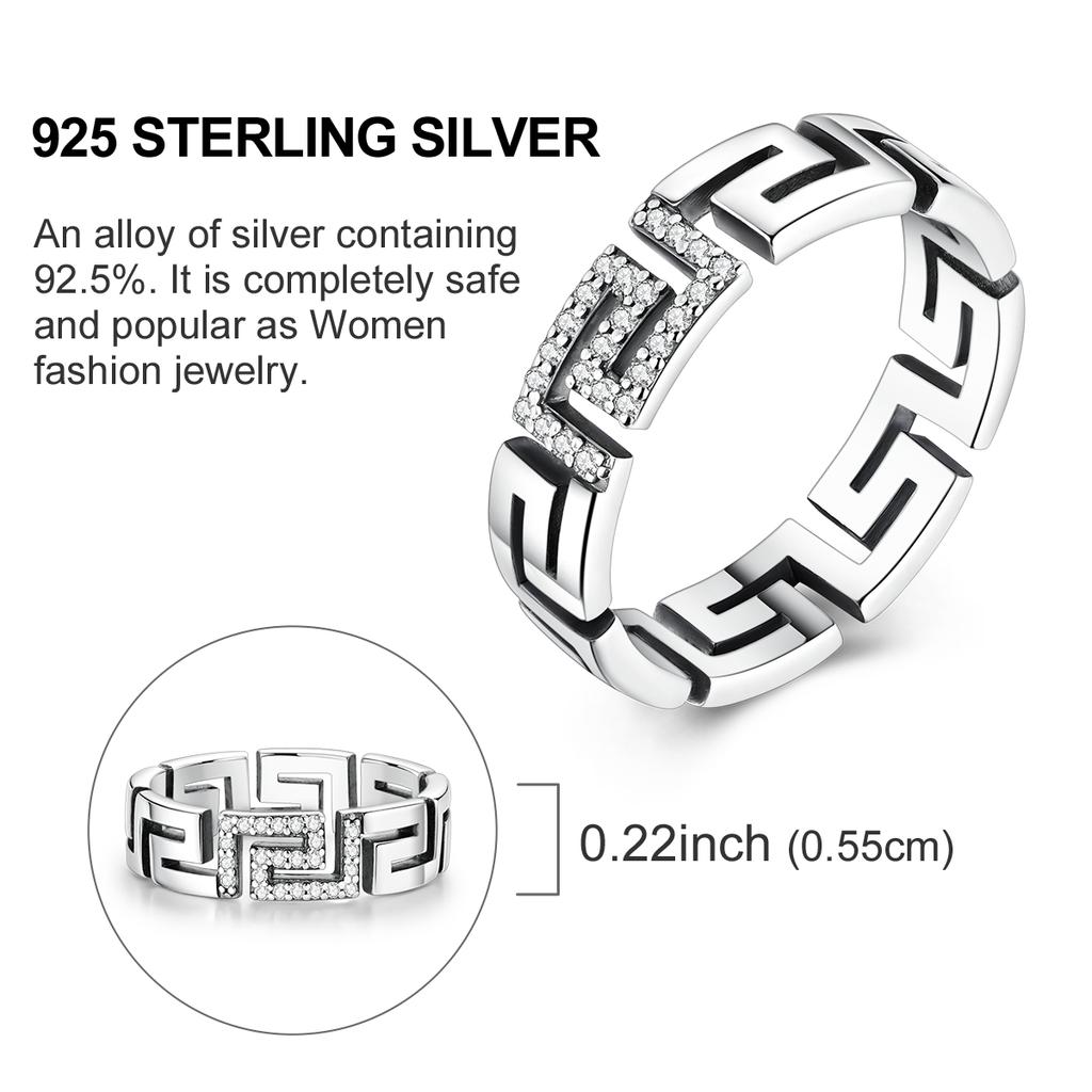 Rings For Women 925 Silver Color Zircon Winding Romantic Ring Finger Beaded Luxury Jewelry Original Engagement Wedding Gift