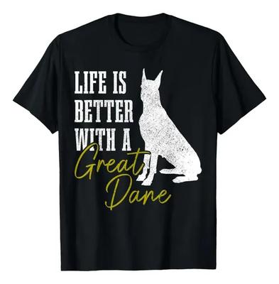 Unisex Shirt Cotton Oversize Large Size Great Dane Life Is Better With A Great Dane Dog Mom