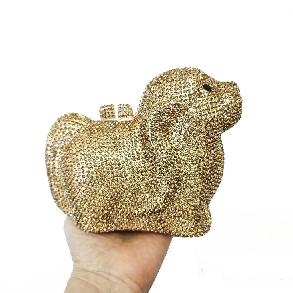Puppy Diamond Evening Bag Dog Crystal Handbag Rhinestone Bags Wedding Bridal Purse Luxury Crystal Clutches Women Party Purses