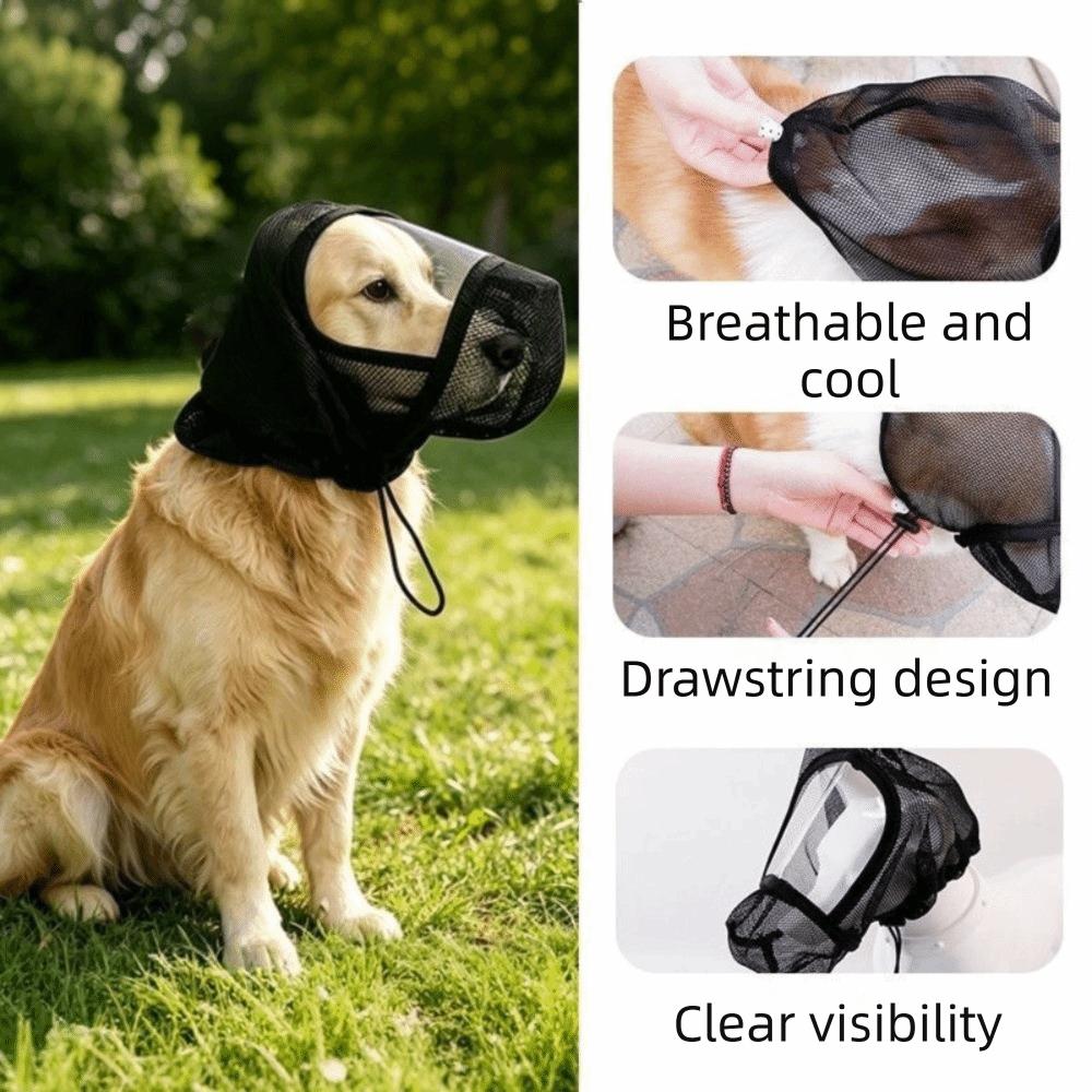 Breathable Dog Protective Mask Mesh Net Mosquito Bite Prevention Mask Outdoor Trip Prevention