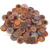 100 Pcs Mixed Pattern Vintage Wood Buttons with 2 Holes for DIY Sewing Craft Decorative 25mm