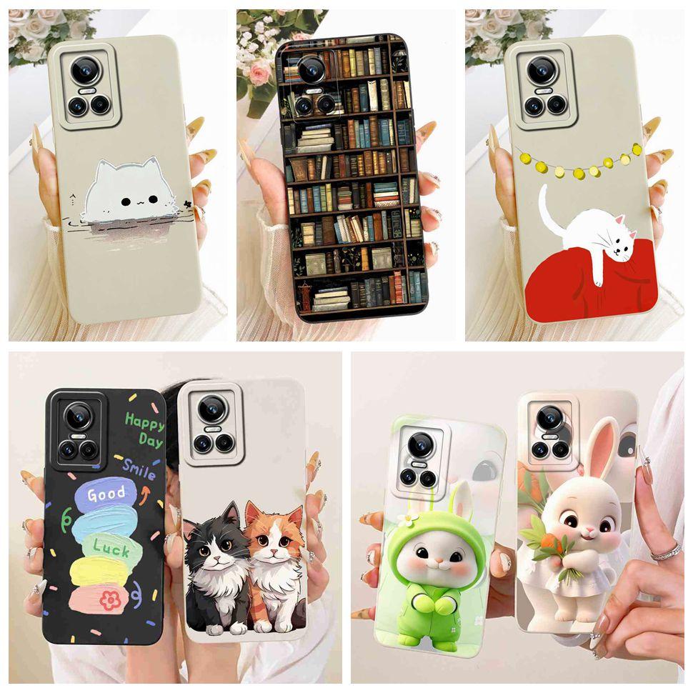 Чехол для Realme GT Neo 3 Case RMX3561 Мультяшный Кот Кролик Силиконовый Ударопрочный Чехол для Телефона Для Realme GTNeo Neo 3 Neo3 Задняя Крышка