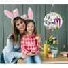 FaCraft He is Risen Decor Sign - Easter Wreath for Front Door, Religious Cross Door Decoration, Farmhouse Floral Hanger for Home, Porch, Wall, Spring