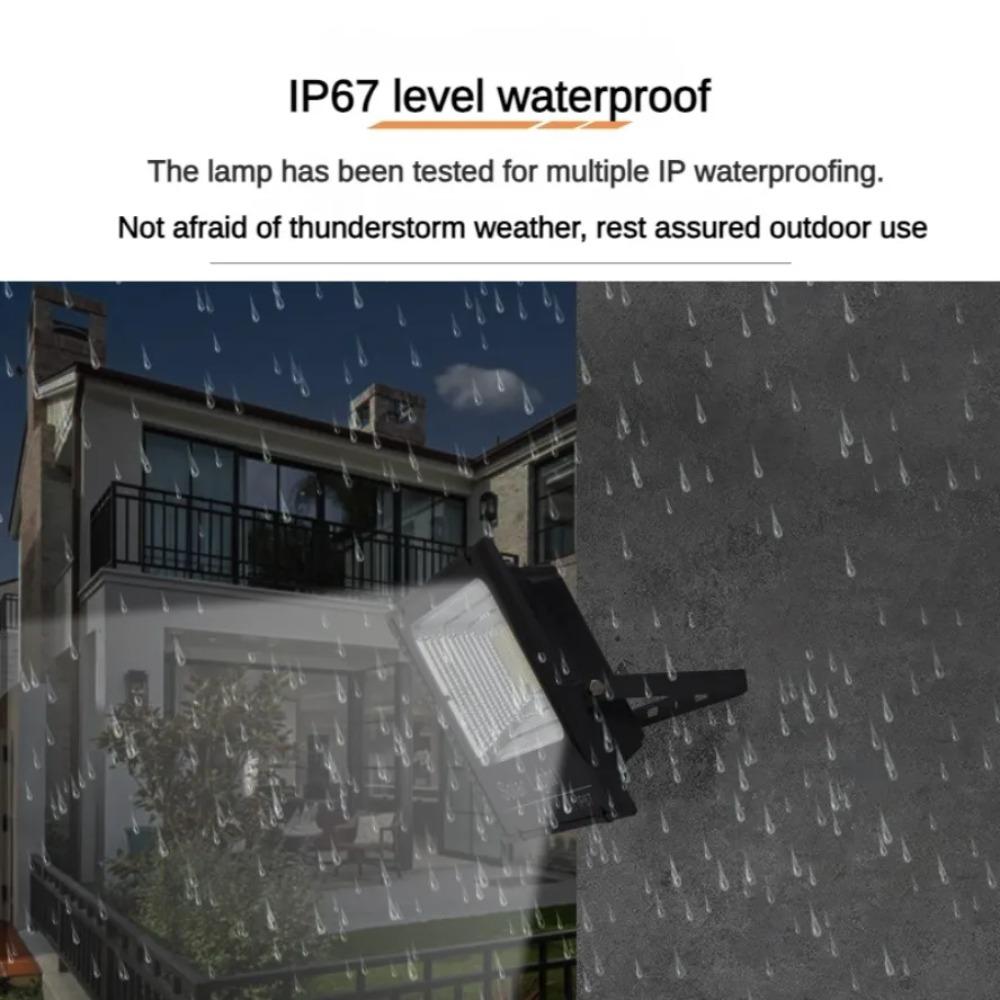 Светодиодный прожектор 500 Вт с большой батареей, солнечные панели, пульт дистанционного управления, IP67, уличный настенный светильник на солнечной энергии, освещение для коридора, сада