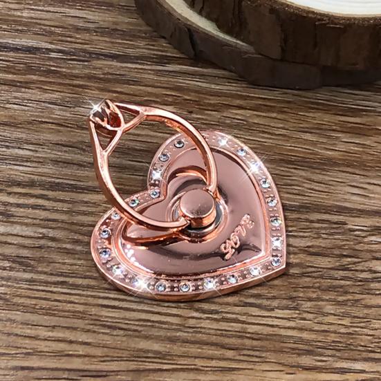 Металлический Универсальный Держатель-Кольцо для Пальца Вращение на 360 Градусов Стразы Форма Сердца Мобильный Телефон