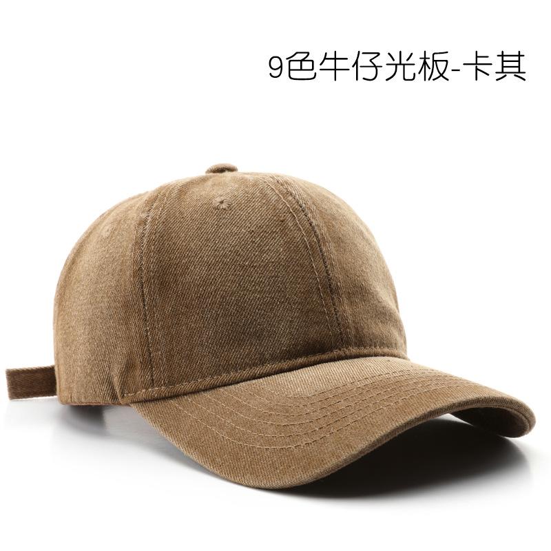 Women's washed denim baseball cap, suitable for outdoor activities, provides warmth, sun protection, and shade