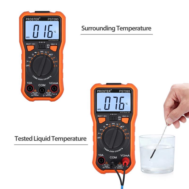 Цифровой мультиметр 8233D pro 2000 отсчетов TRMS NCV AC DC Ток Напряжение Температура Транзистор Диод и Тестер непрерывности