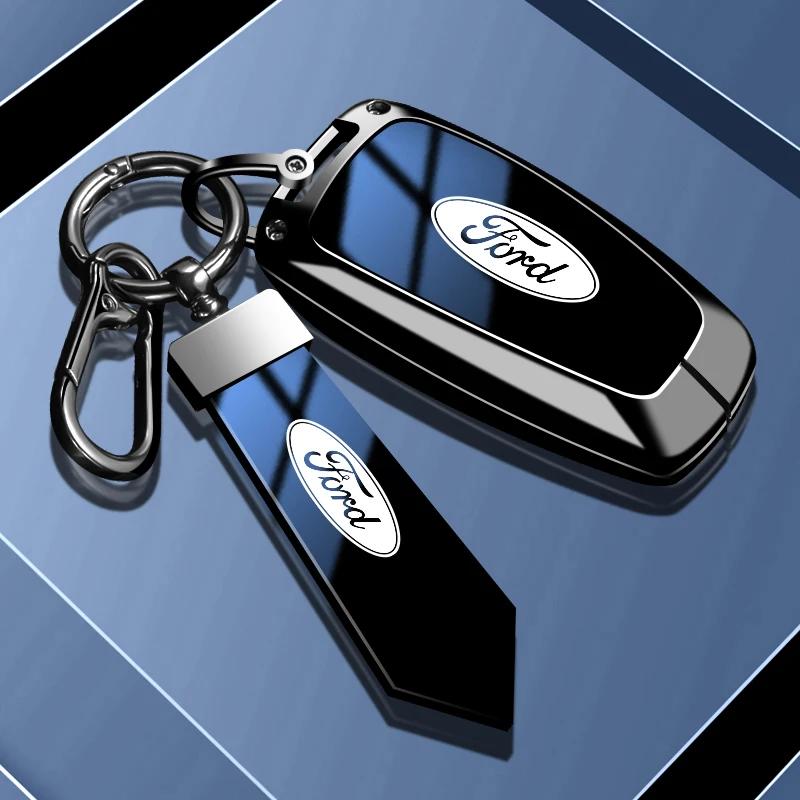 New 2026 Car Sticker Ford New 2025 Hot Zinc Alloy Car Smart Key Case Cover Keyless Shell for Ford Fusion Mustang Kuga Ecosport E