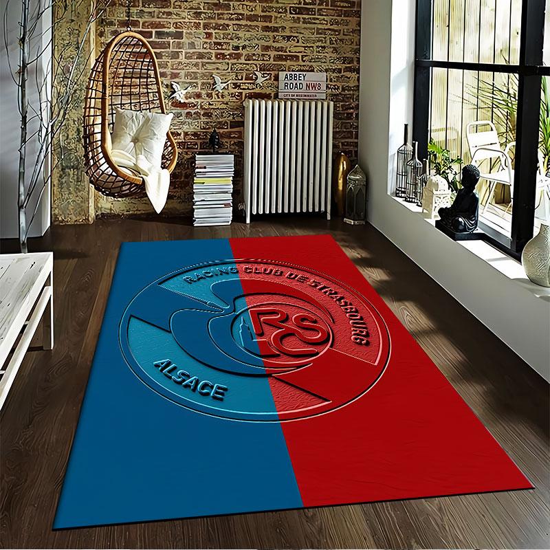 Racing Club Strasbourg Carpet suitable as a non-slip mat for the living room or bedroom sofa