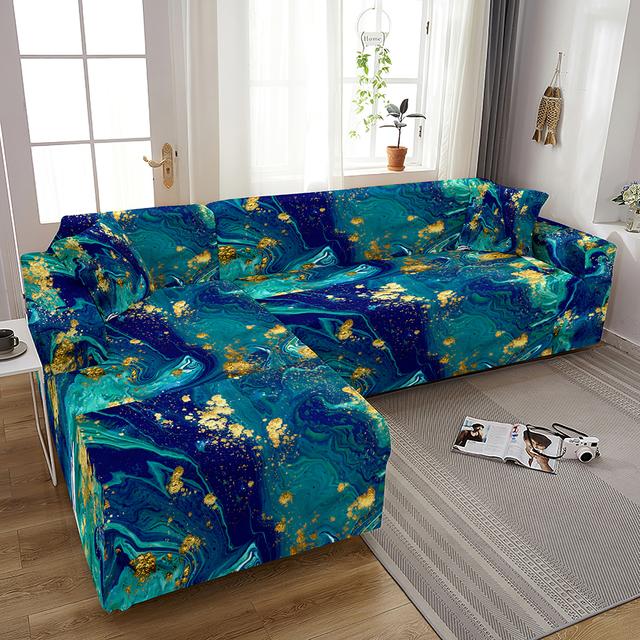 Мраморные чехлы для диванов для гостиной, эластичные чехлы с геометрическим рисунком, чехол для дивана, L-образная форма, Funda De Sof á De Esquina Fundas Para Sof á S