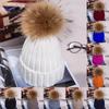 Ladies Womens Winter Warm Knitted Beanie Ski Hat Faux Fur Bobble Pom Pom Hat