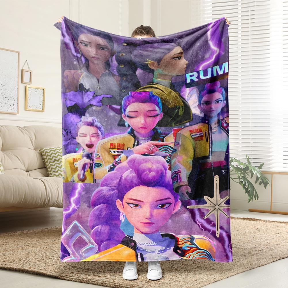 K-Pop Охотники на демонов Милый аниме-девушка узор!Супер крутое одеяло ждет вас