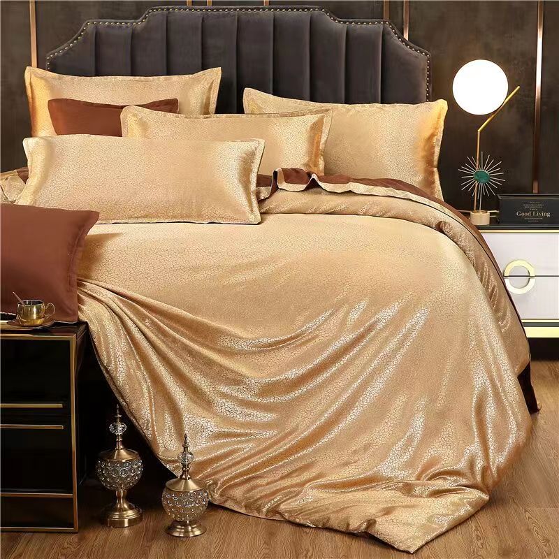 4 шт./компл., роскошный и удобный комплект постельного белья, мягкий шелковый пододеяльник, простыня, наволочка, комплект