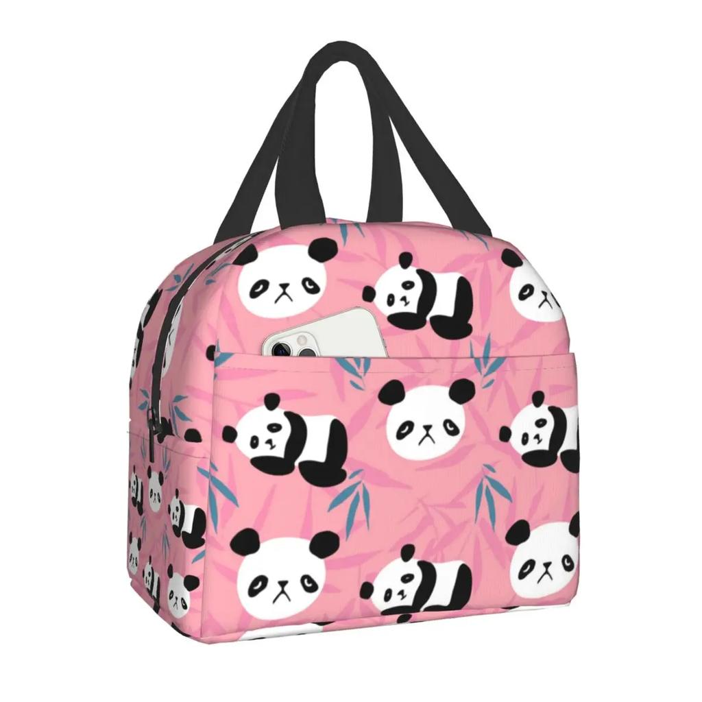 Мультфильм Панда Медведь Изолированный Ланч-Сумка Для Кемпинга Путешествия Водонепроницаемый Охладитель Термальный Ланч-Бокс Для Женщин Детей Школы Работы