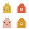 Кухонный фартук с защитой от пятен и масла, милый льняной фартук без рукавов с животными для поваров мужского и женского пола, чистящие средства