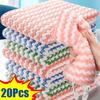 20pcs Coral Fleece Dish Cloths - Non-Oily, No Shedding, Multi-Purpose Kitchen and Home Cleaning Pads, Electricity Not Required