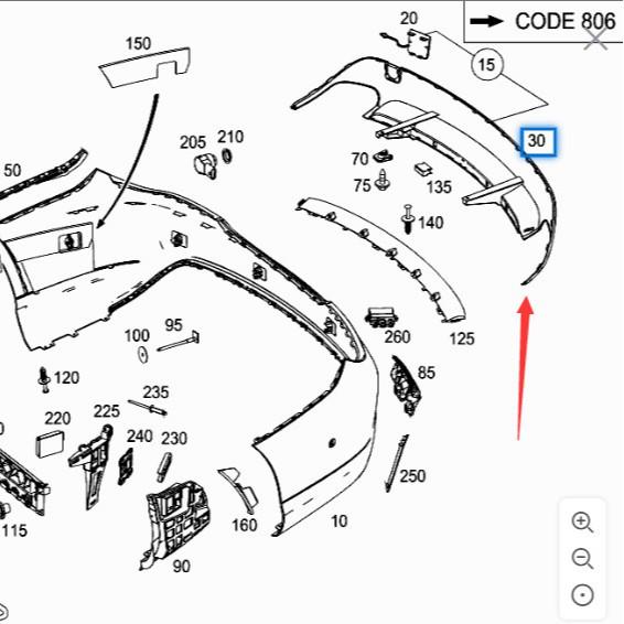 Rear Bumper Lower Surround for Mercedes-Benz W117 CLA200
