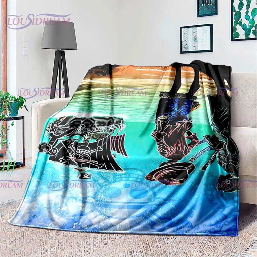 Одеяло с принтом японского поп-аниме, фланелевое постельное белье для дивана, офисное одеяло для пикника, домашний декор, подарок на день рождения