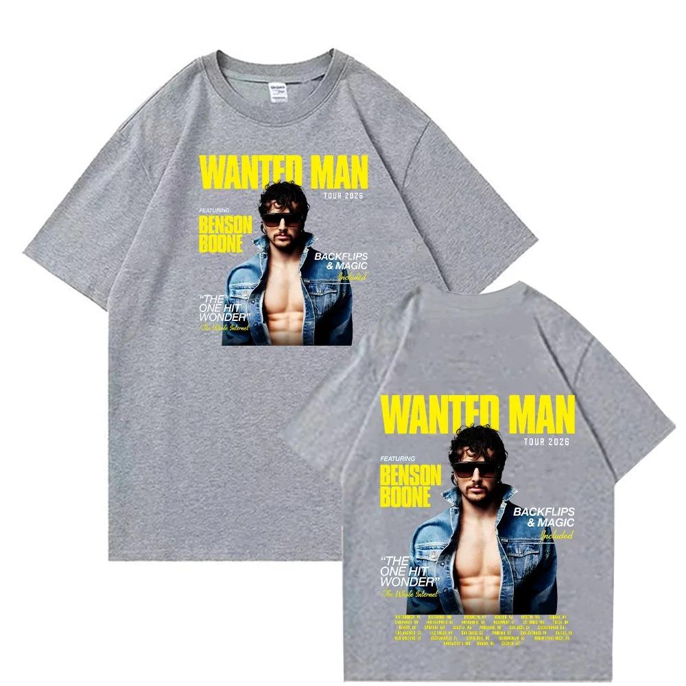 Benson Boone Wanted Unisex Tour 2026 T Shirts Unisex Women Clothing Fashion Short Sleeve Tops Cotton Casual Streetwear Oversized Tees