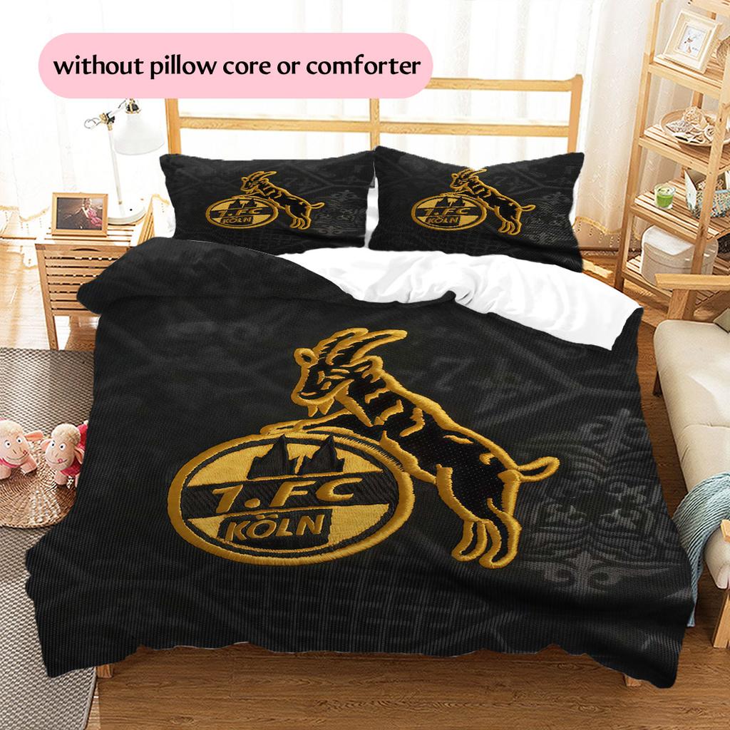 FC Köln Logo Pattern Bedding Home Decoration Birthday Gift ( 1 duvet cover + 2 pillowcase, without core),fan merchandise.
