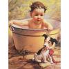 DIY 3D Алмазная картина Маленький мальчик и собака Вышивка Крестом Ремесло Стежок Домашний декор