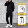 Men's Velvet-Enhanced Korean Style Casual Sports Suit – Trendy, Handsome Autumn/Winter One-Piece Sweater Set
