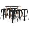 VidaXL 7-Piece Bar Set Pub Furniture Bistro Table and Chairs Counter Set Home Bar Furniture 3057471