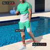 Summer Streetwear Men Tracksuit Set T-Shirt Shorts Set Casual Suit Fashion Outfit Male Oversized Streetwear Mens Clothing
