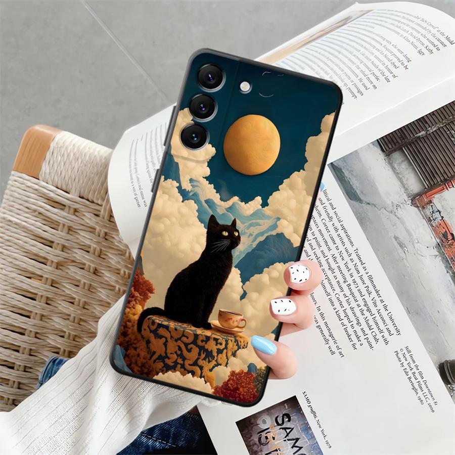 Мультяшный чехол Утка Кошка для Samsung Galaxy A55 A05 A53 A17 A52 A36 A57 A15 A37 A73 A51 A06 A25 A16 A23 Чехол для телефона A12 A70 A50 A41