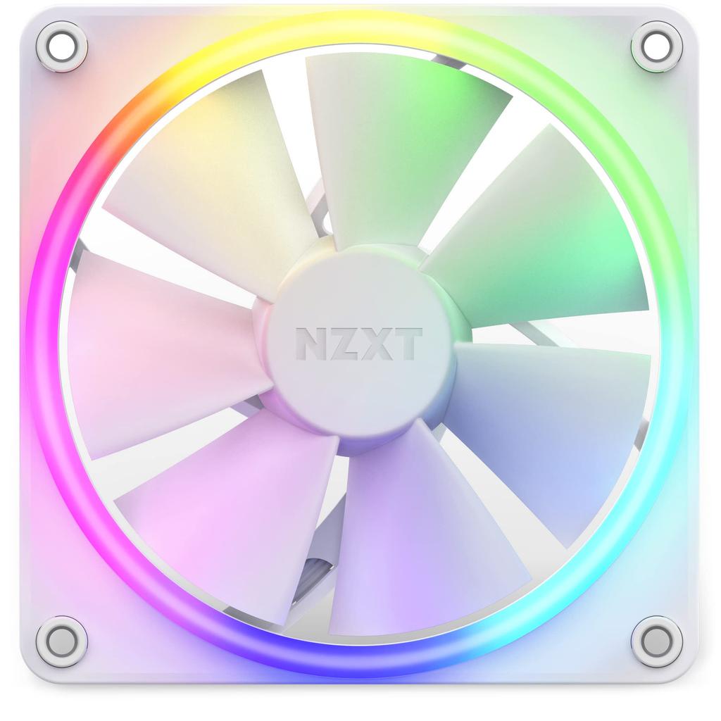 NZXT F120RGB 120mm RGB Compatible White PC Case Fan FN1762 RF-R12SF-W1