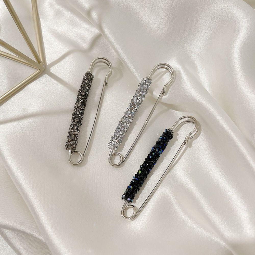 Full Rhinestone For Girls Women Brooch Tightening Waistband Pin Sweater Pants Pin Korean Buckle Pin
