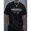 New 2025 Men's Casual Comfortable Breathable Round Neck T-shirt with Letter Printed Pattern Summer Outdoor Loose Top