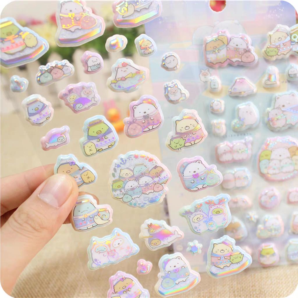 Милые 3D стикеры Sumikko Gurashi 2 шт. - Объемный декор для скрапбукинга, DIY-журнала, школьных принадлежностей и подарков