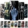 Redmi 9 Case Skull Skeleton Glass Case For Xiaomi Redmi 9 C 9C NFC 9A 8A 8 7A 7 Mi 9T Pro 9 Lite 8 SE Tempered Glass Hard Cover